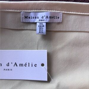 Maison d’Amélie Paris Cream Satin Slip Skirt Midi Bias Cut